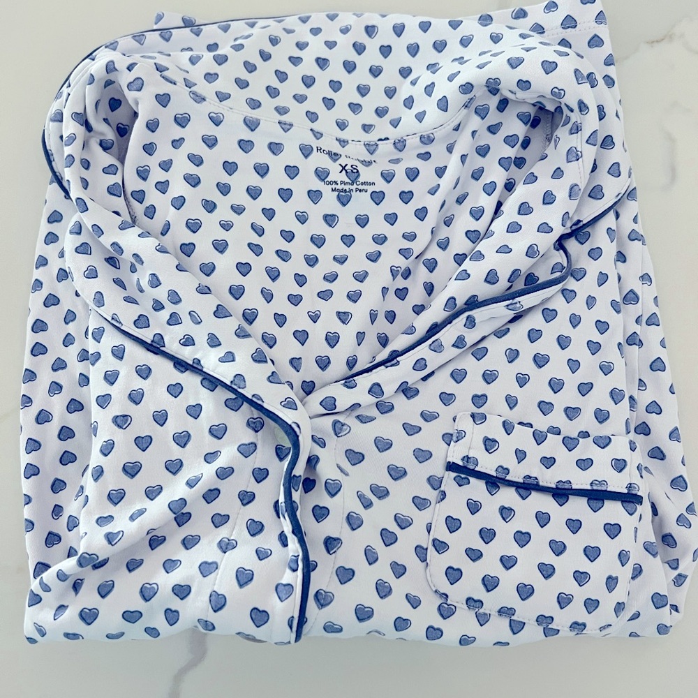 Roller Rabbit blue heart pajama shirt - Picture 1 of 2